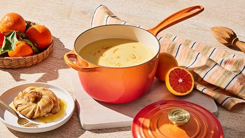 Le Creuset Enameled Cast Iron Signature Oval Dutch Oven, 15.5 qt., Flamme Doree with Crucible Knob