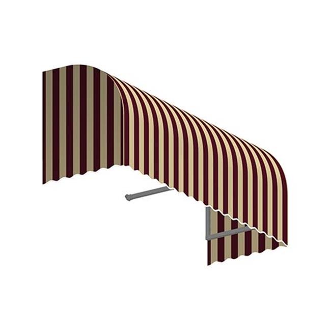 Awntech RS22-US-4BT 4.38 ft. Savannah Window & Entry Awning, Burgundy & Tan - 31 x 24 in.