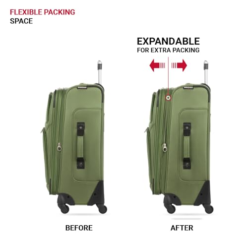 SwissGear Sion Softside Expandable Roller Luggage, Teal, 3 Piece Set (21/25/29)