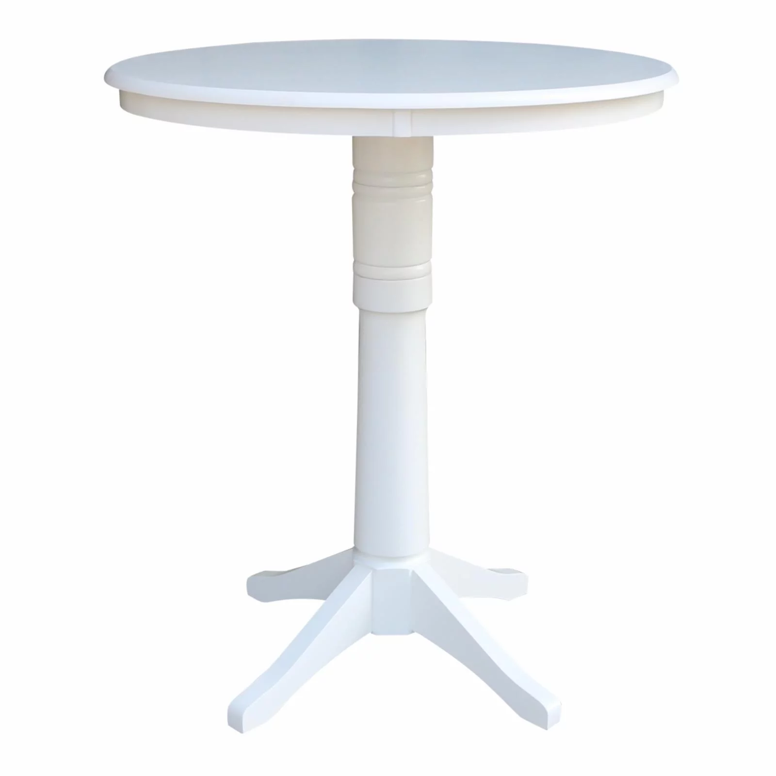 36" Round Pedestal Bar Height Table - White
