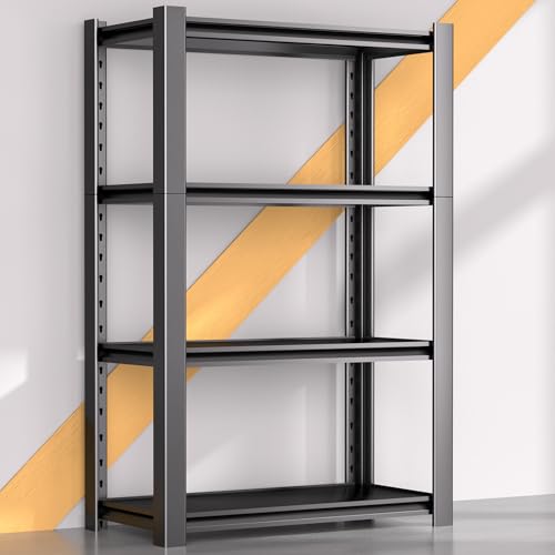 76.6" H Heavy Duty Garage Shelving Unit, 60" W Adjustable Metal Storage Rack, 5-Tier Metal Shelves, 24" D Industrial Shelving for Garage, Basement