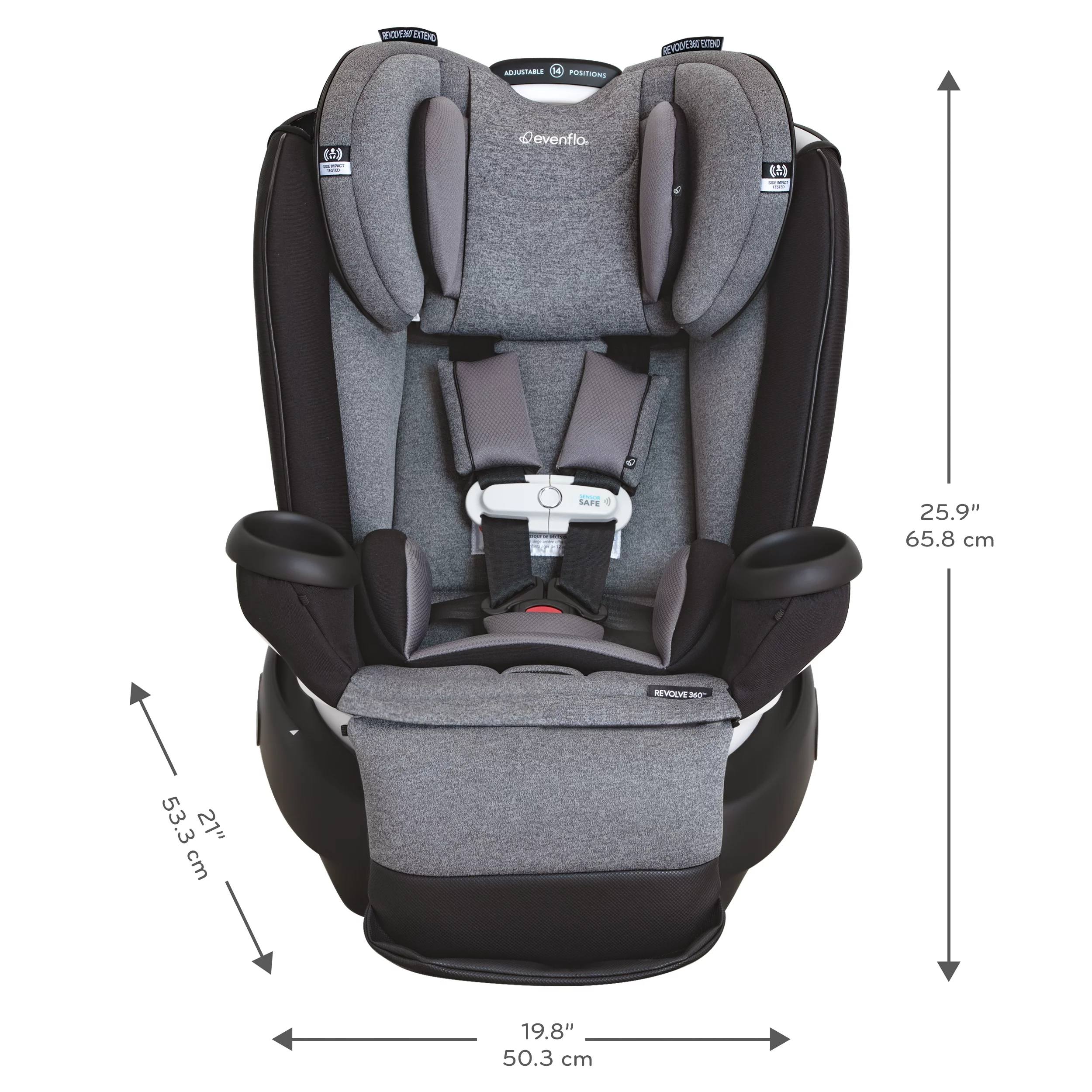 Gold Revolve360 Extend All-in-One Rotational Car Seat with SensorSafe (Moonstone Gray)