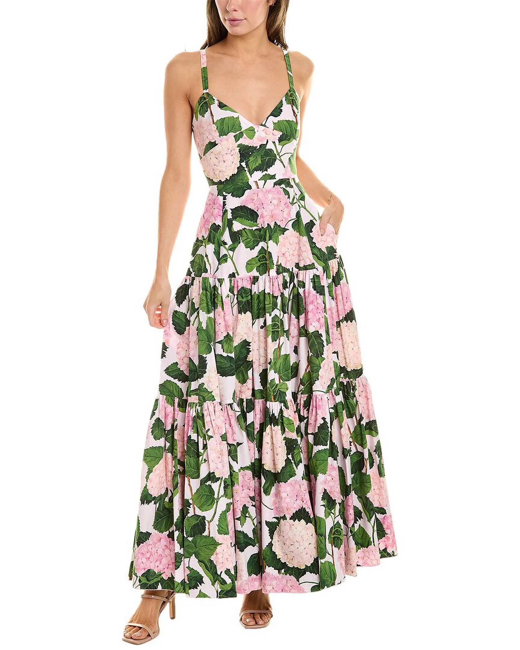 Oscar de la Renta womens  Hydrangea Dress, 8, Pink