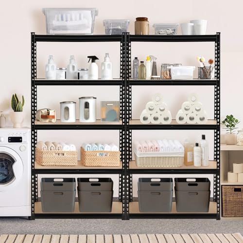 GarveeHome Garage Storage Shelves, 5-Tier Utility Shelves, Adjustable Storage Shelves, Industrial Shelving