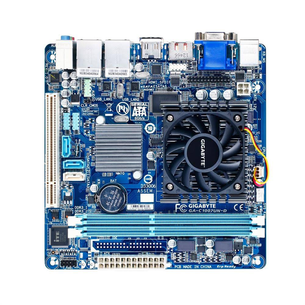 Gigabyte GA-C1007UN-D MB Dualcore Celeron 1007U Nm70 DR3 SATA PCIe Min