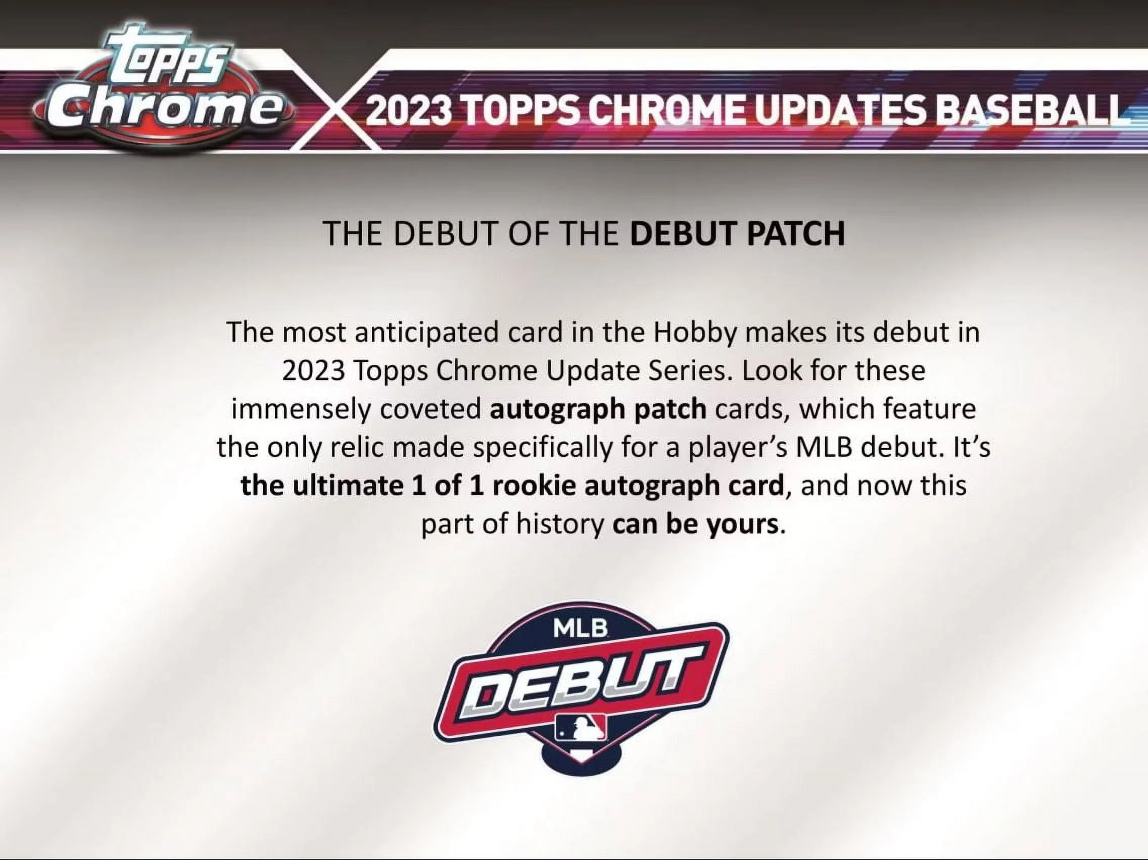 MLB 2023 Chrome Update Series Baseball Trading Card HOBBY Box