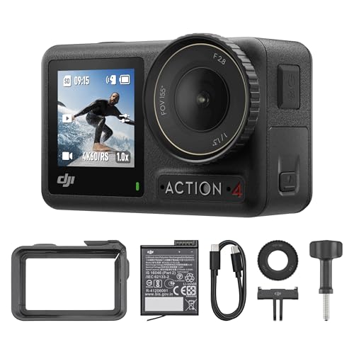 DJI Osmo Action 4 Standard Combo, 4K/120fps Waterproof Action Camera with a 1/1.3-Inch Sensor, Stunning Low-Light Imaging