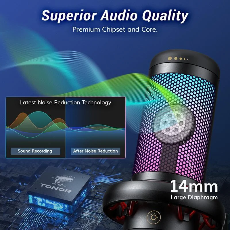 TONOR TC310 Gaming Mic, USB Microphone for PC, PS4, PS5, Cardioid Condenser Mic - Curated Treasures Market