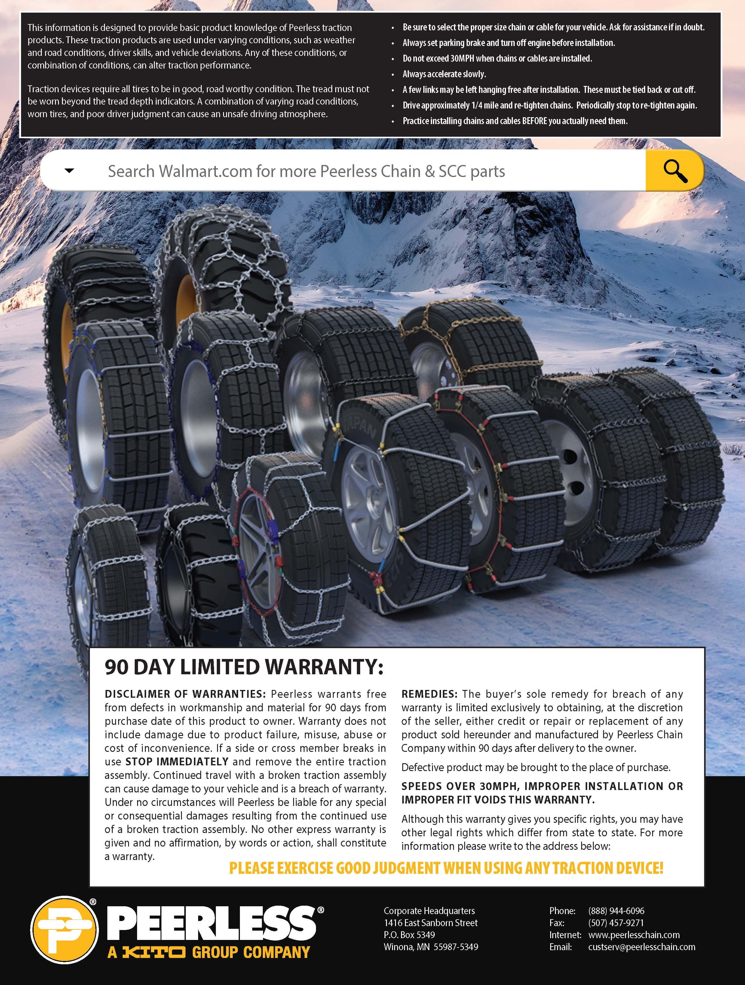 Peerless Chain Company Truck Tire Chain, 0222830