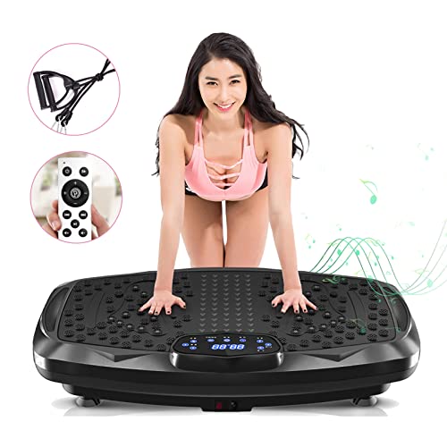 Vibration Plate Exercise Machine Whole Body Workout Vibration Fitness Platform for Home Fitness & Weight Loss + BT + Remote, 99 Levels