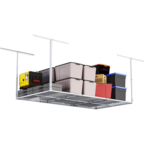 3 x 8FT Overhead Garage Storage Rack,Adjustable Ceiling Storage Racks,Garage Shelving Heavy Duty Storage Organizer System