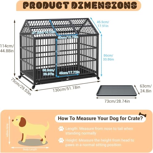 Heavy Duty Dog Crate for Large Medium Small Dogs