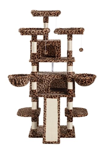 SHA CERLIN 68 Inches Multi-Level Large Cat Tree for Large Kitties/Big Cat Tower with Condo/Cozy Plush &zwnj