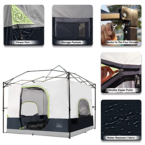 KAMPKEEPER Camping Inner Tent for Pop Up CanopyFully Vented Roof, Converts 10'x10' Straight Leg Canopy into Camping TentKhaki