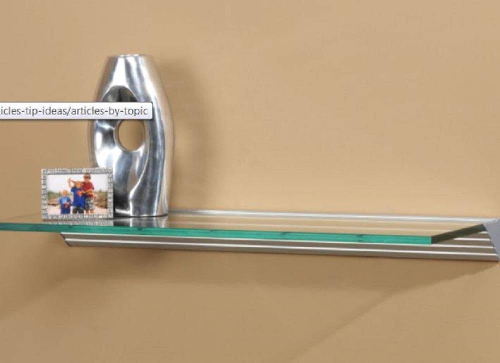 Wallscapes Clear 48-in L x 12-in D Glass Bracket Shelf | GL12030CLKIT
