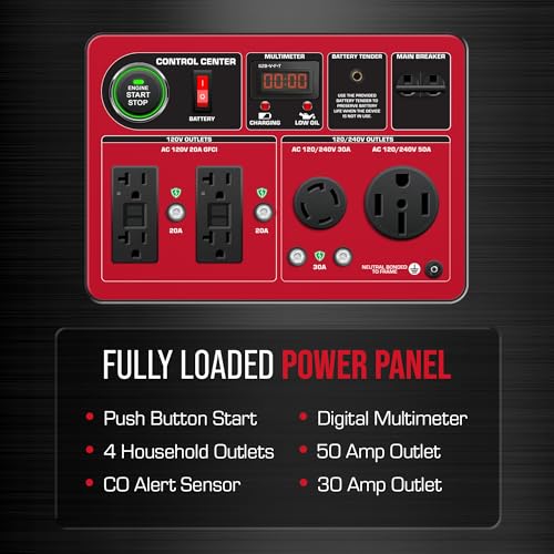 DS13000MX 13,000-Watt 500cc Dual Fuel Portable Generator - Gas and Propane, Remote Electric Start, Whole Home Power Backup, Transfer Switch Ready