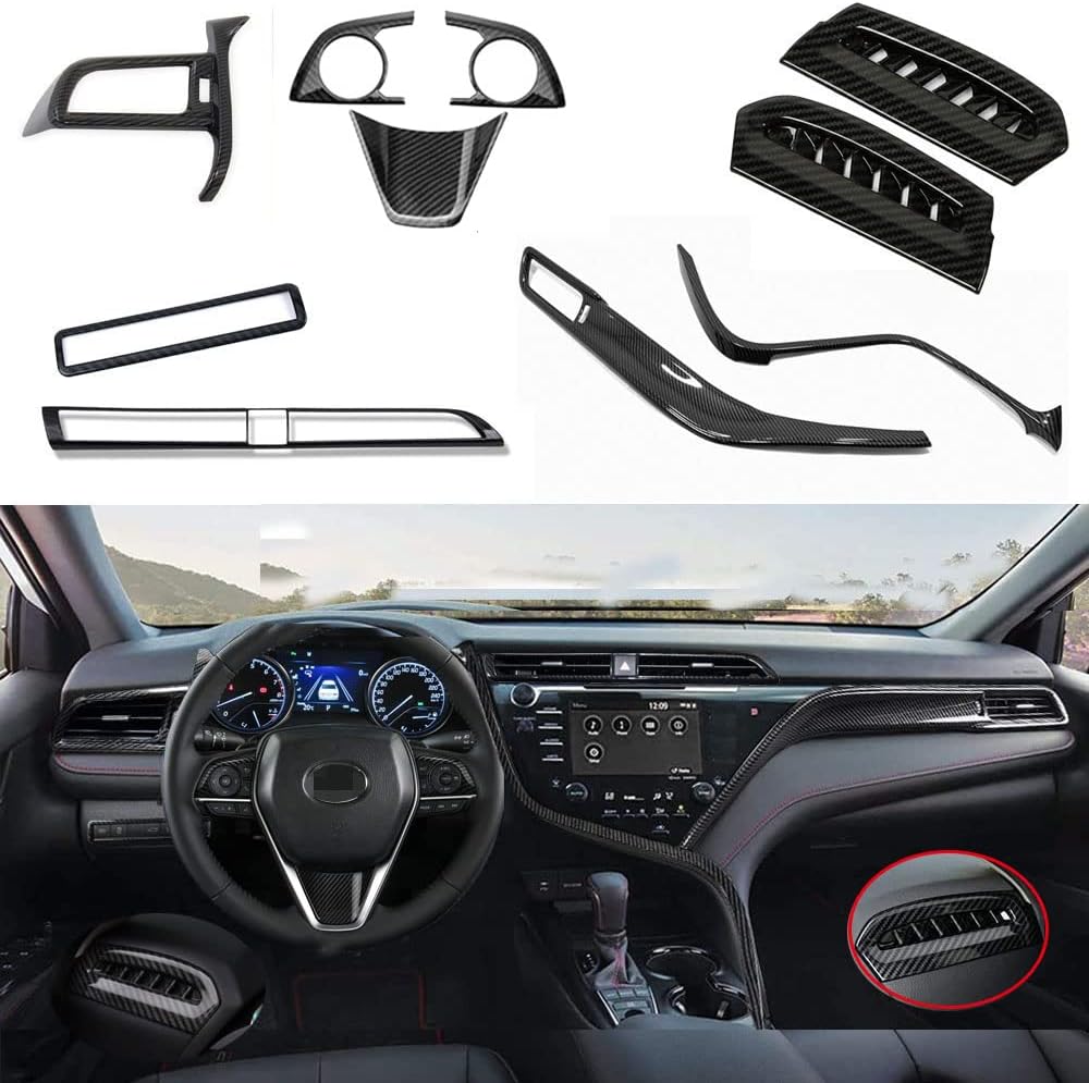 Boltry for Toyota Camry LE SE XLE XSE 2018-2020 ABS Full Set of Car Interiors Instrument Panel Decorative Center Console Moulding Trim Air Outlet