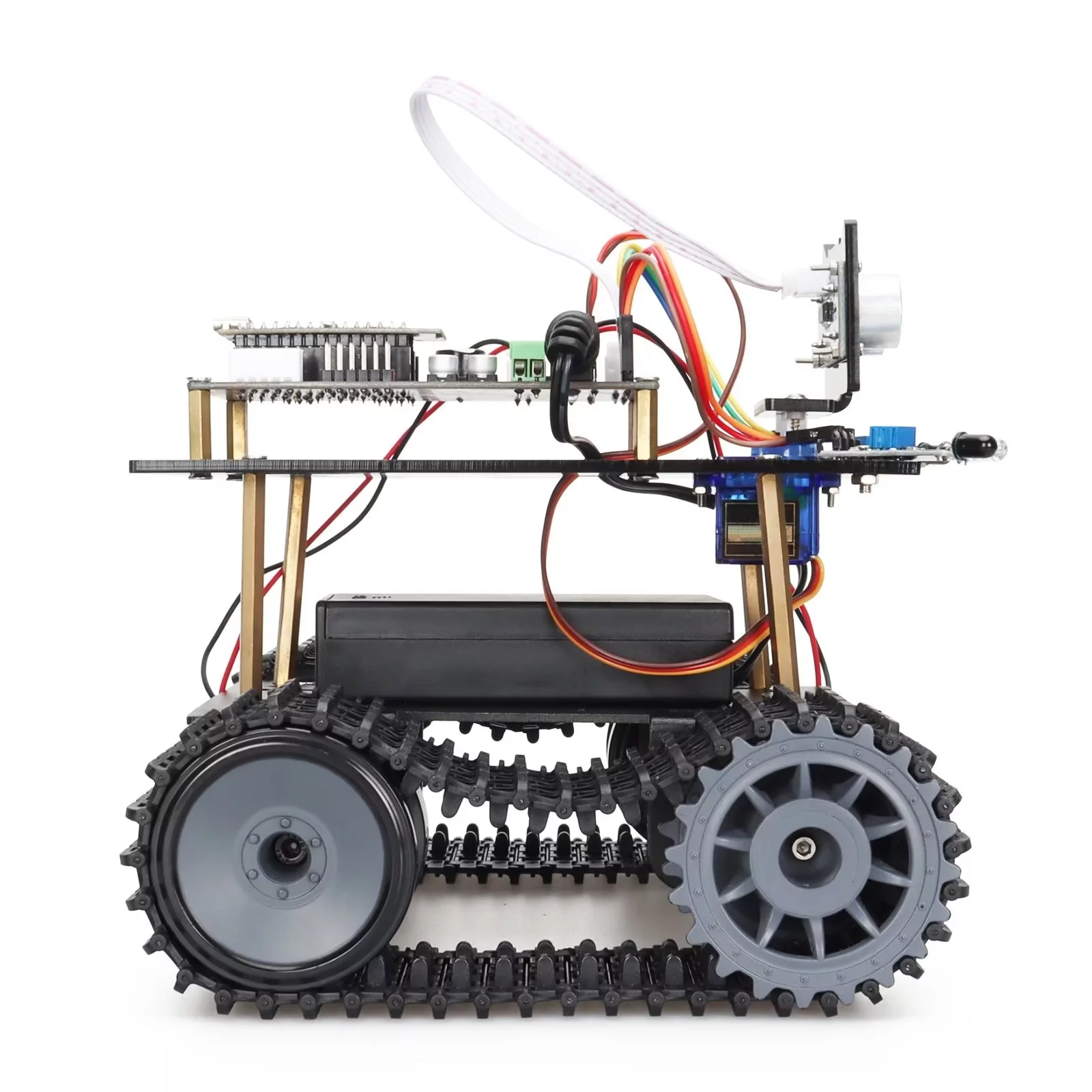 TSCINBUNY Smart Robot Car Kit, DIY Toy Car Robotic Kit Obstacle Avoidance IDE C/C++ Programmable Wireless Gesture Tank Smart Robot Car Kit