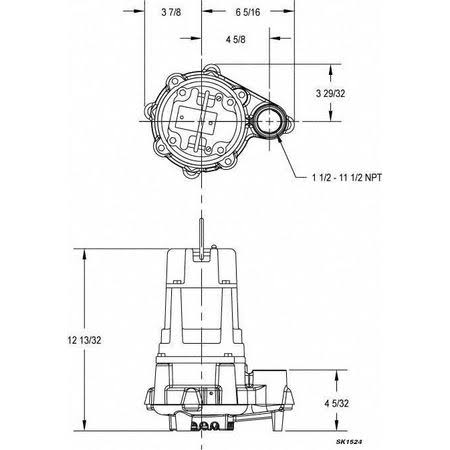 Zoeller 1 HP 1-1/2x22 Submersible Sump Pump 115V, N140