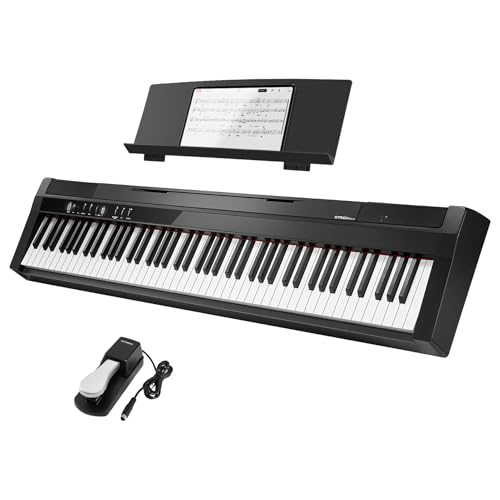STRICH Digital Piano 88 Key Full Size Weighted Keyboard, Hammer-Action Portable Electric Piano For Beginner Adults, Bundle With Sustain Pedal