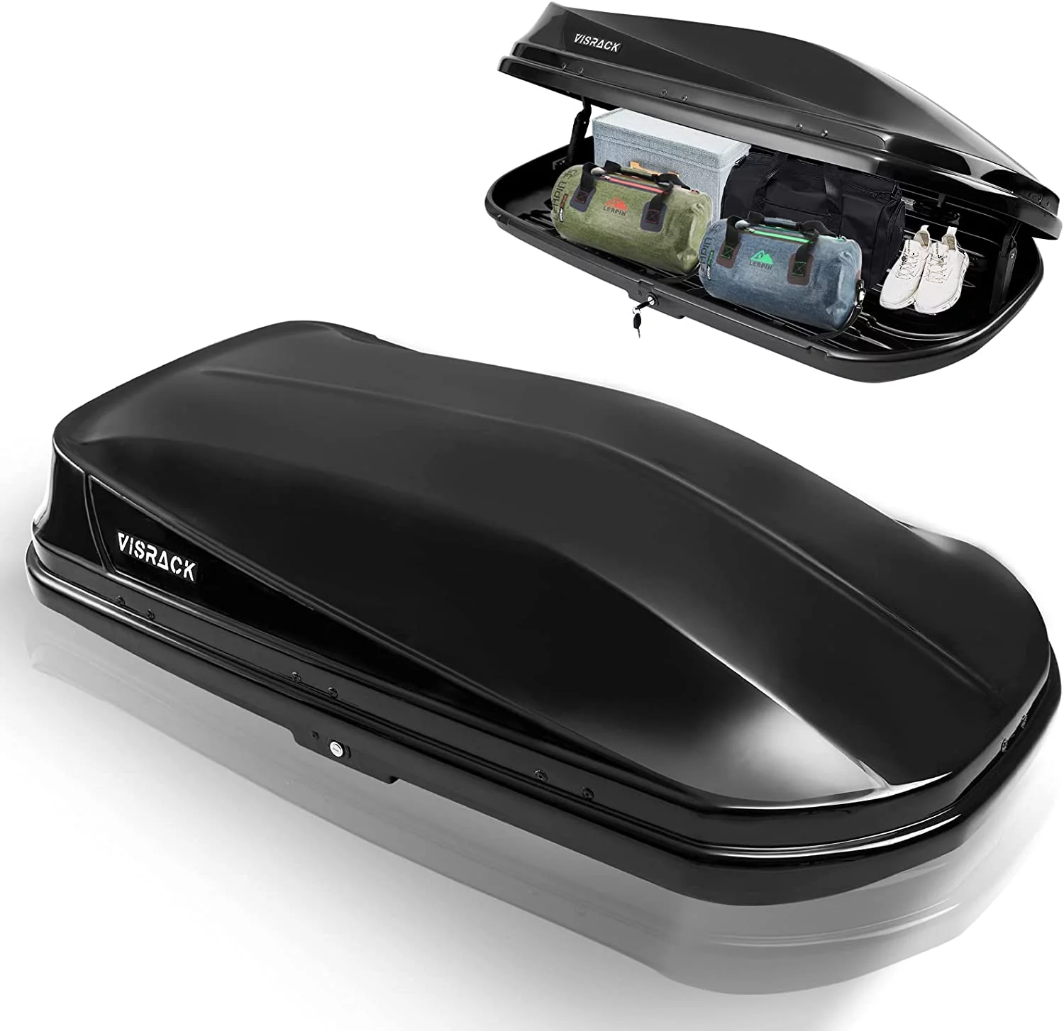 Large Hard Shell Carriers Rooftop Cargo Box with Key Lock 62 (L) x 31 (W) x 15(H) 15 Cubic Feet