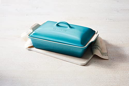 Le Creuset Stoneware Heritage Covered Rectangular Casserole, 4 qt. (12" x 9"), Cerise