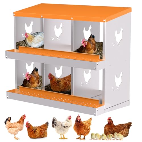 Garvee Chicken Nesting Box with Removable Tray, 8 Compartment Nesting Boxes for Chickens, Easy to Clean and Install