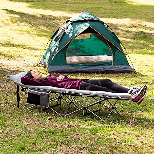 Zento Camping Cot and Mattress Folding Outdoor Travel Bed 2 Pack