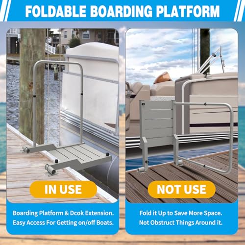 Boat Boarding Platform and Dock Extension to Step Up & Down (Fixed), Boat Boarding Platform Dock Step for Boat Lifts