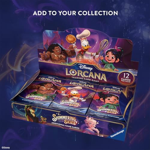 Ravensburger Disney Lorcana TCG: Shimmering Skies Booster Pack Display | 24 Packs with 12 Trading Cards Each | Ideal for Collectors & Disney Fans |