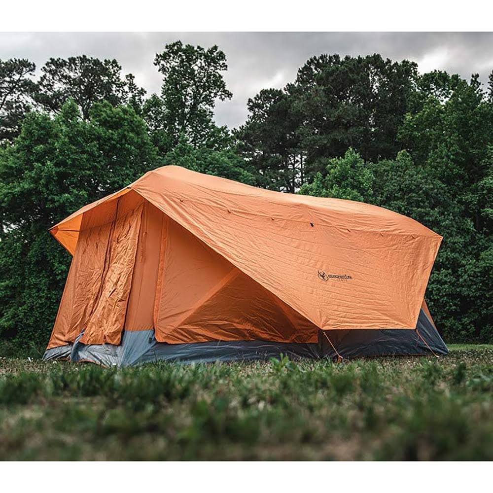 Gazelle T4 Plus 8 Person Portable Pop Up Camping Hub Tent w/Screen Room, Orange