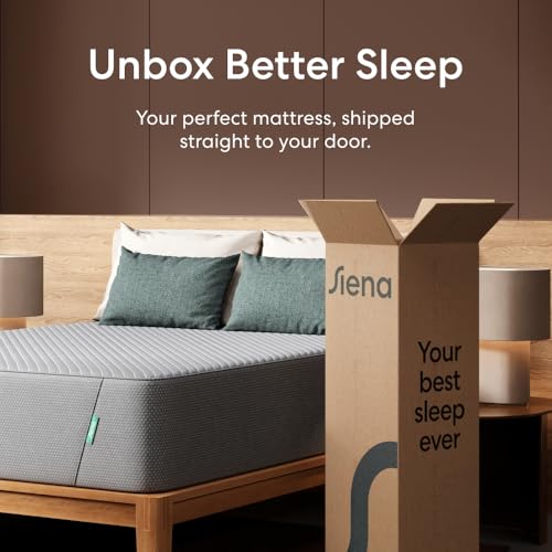 Siena 10” Queen Gel Memory Foam Mattress - Medium Firm - 180 Night Trial - Premium Pressure-Relieving Layers - 10 Year Warranty - Mattress in a Box