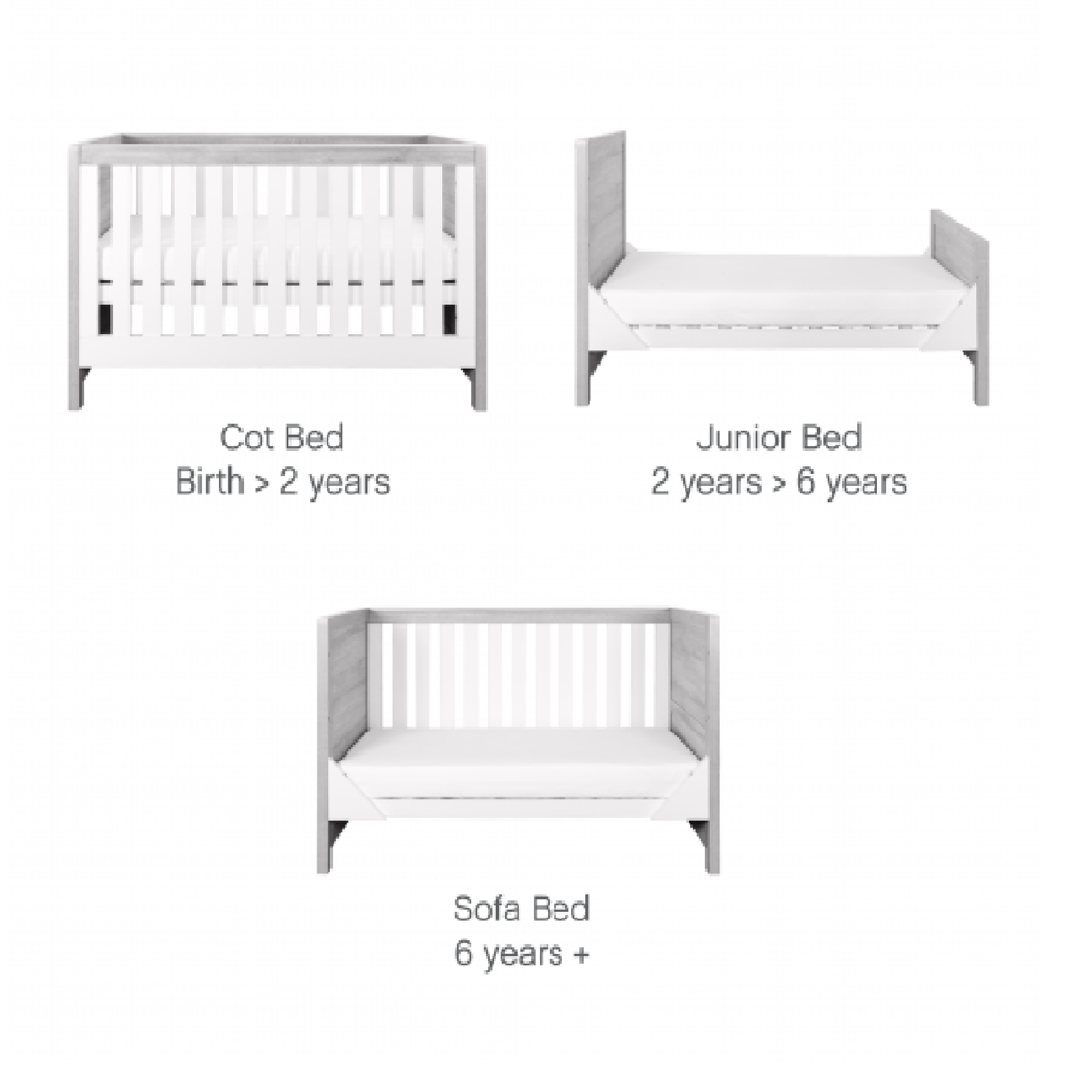 Tutti Bambini Modena Nursery Room Set Builder –  Grey Ash/White