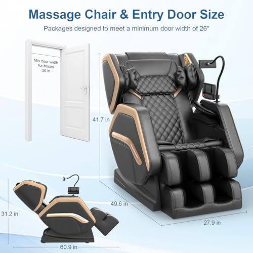 Massage Chair Full Body, Zero Gravity Massage Chair 2025 for Back Fatigue with 10 Fixed Rollers, Airbags, Phone Controller, Heating
