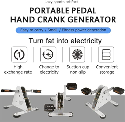 100W Hand Crank and Foot Pedal Power Generator with USB Interface - Portable Bicycle Charger for Camping, Hiking, and Emergency Power Supply