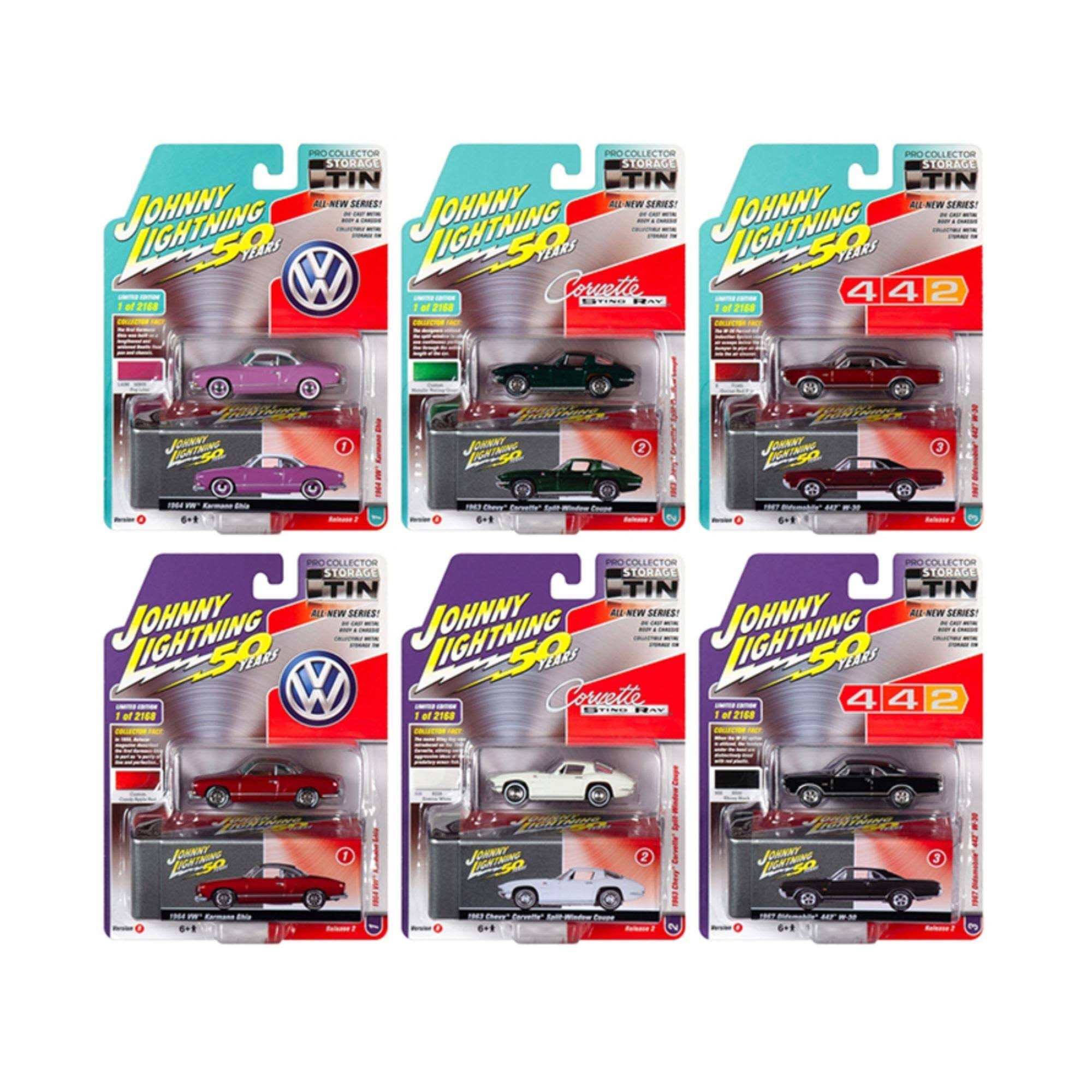Johnny Lightning Collector&s Tin 2019 Release 2, Set of 6 Cars Johnny