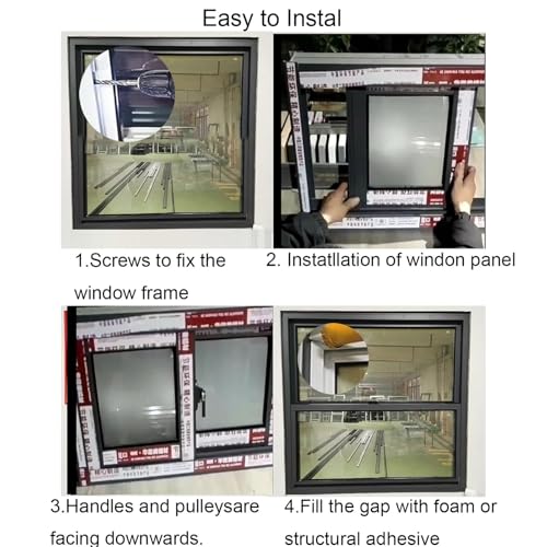 Basement Window, 30 29 28 27 26 25 24 23 22 21 20 Inch Large Mobile Home Windows Replacement with Tempered Glass & Screen