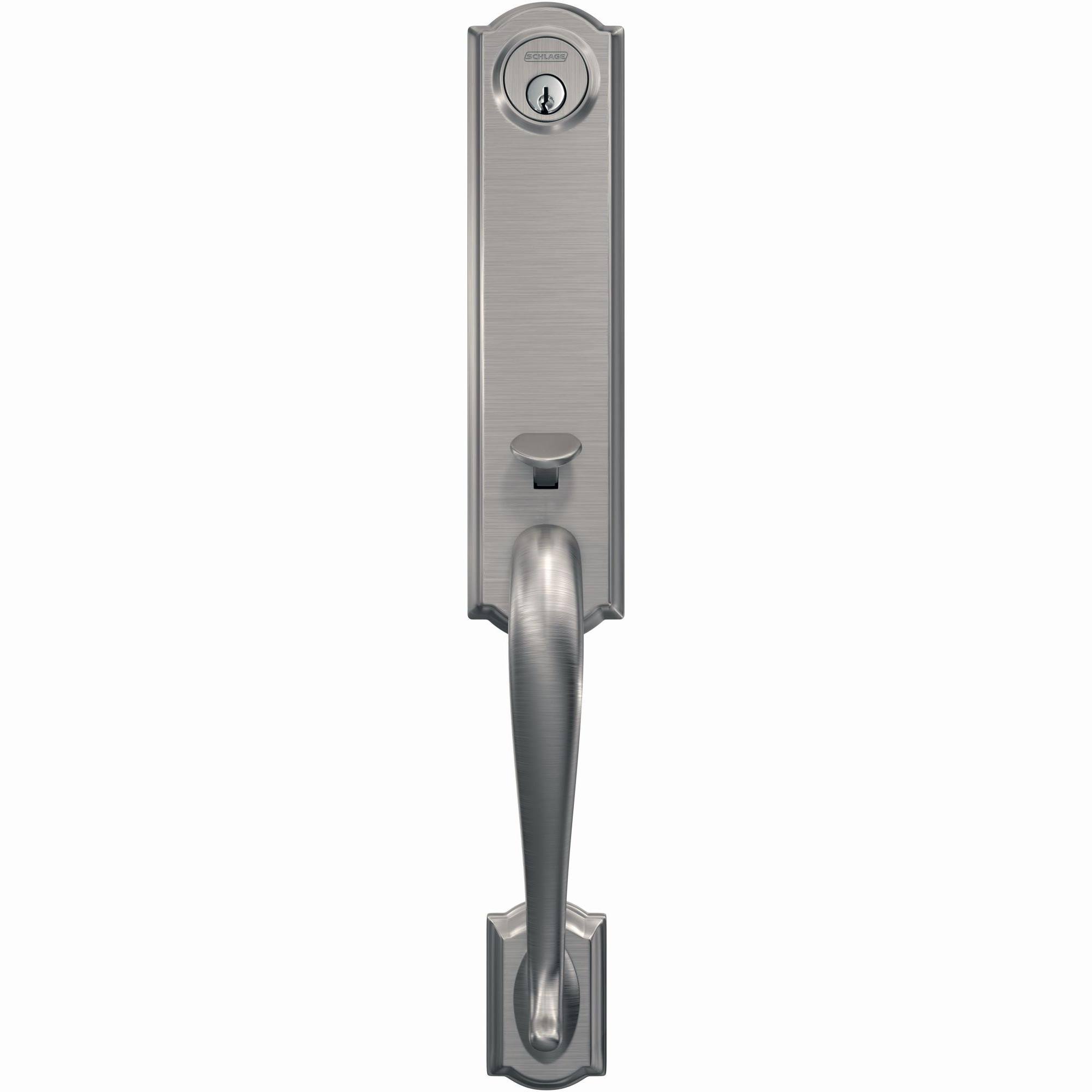 Schlage FCT58-CAM Custom Camelot Keyed Entry Single Cylinder Half Plate Handleset - Aged Bronze