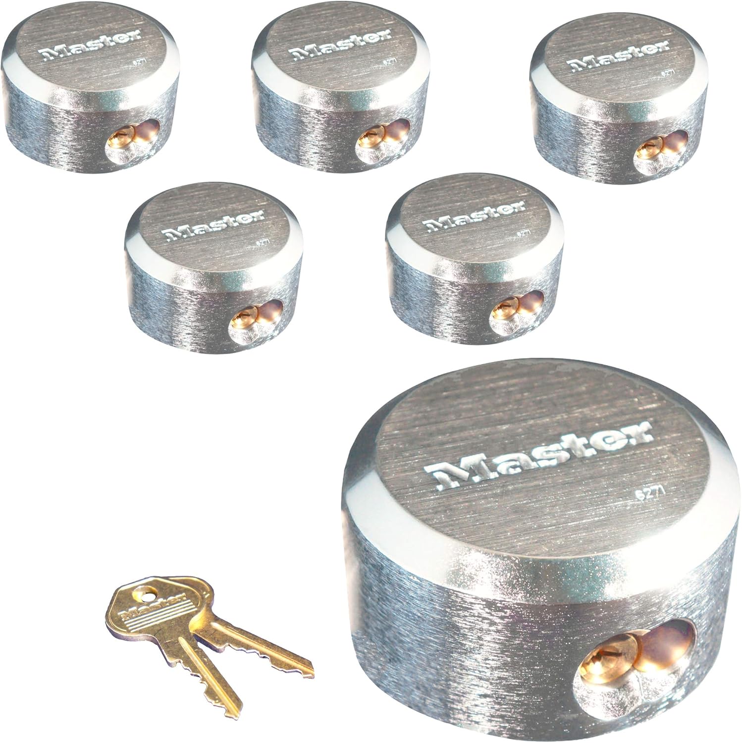 Master Lock Pro Series Hidden Shackle Padlocks, Keyed Alike 6271NKA-6 w/ BumpStop Technology