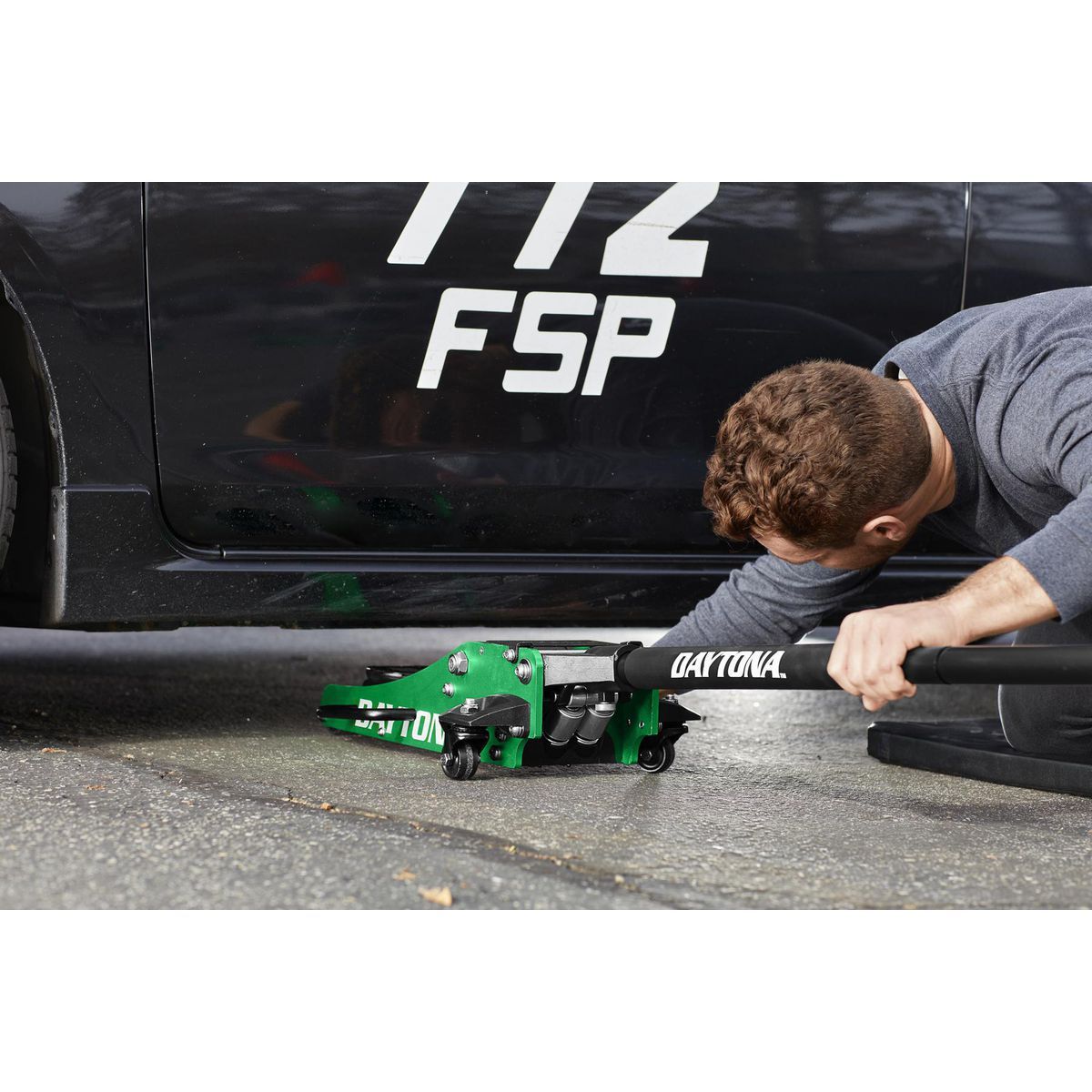 DAYTONA 2 Ton Professional Racing Series Aluminum Floor Jack with RAPID PUMP