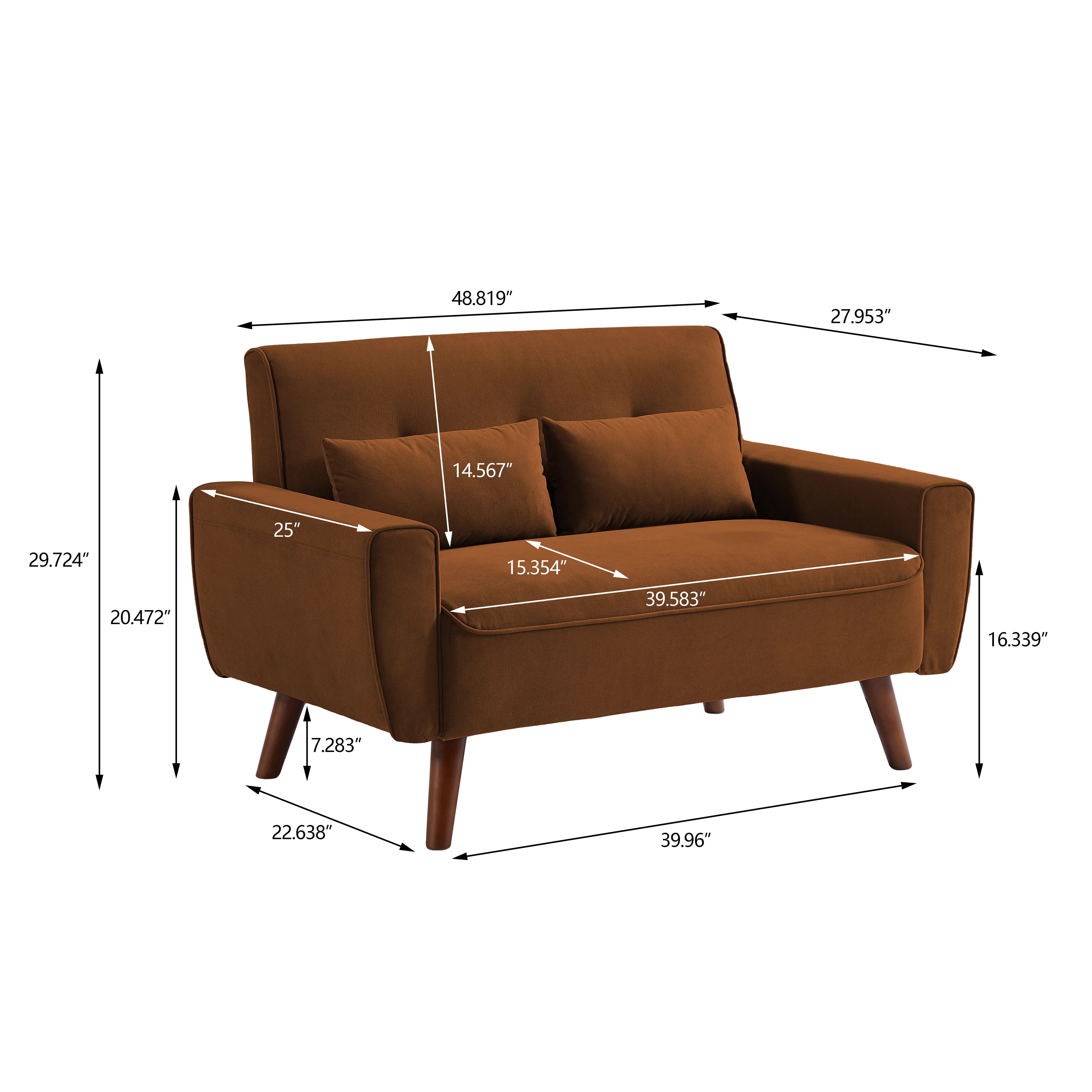 Jarenie 47" Small Modern Loveseat Sofa