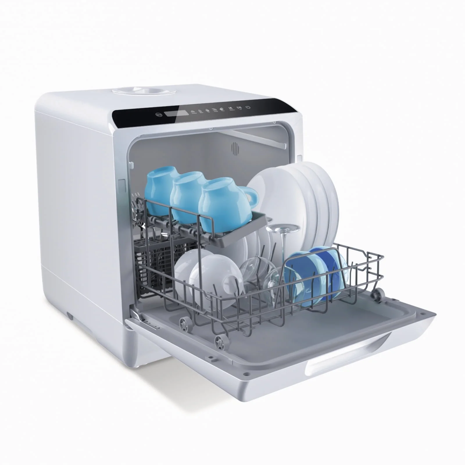 Hermitlux Portable Countertop Dishwasher, 5 Washing Programs Mini Dishwasher with 5-Liter Water Tank, HMX-DW04