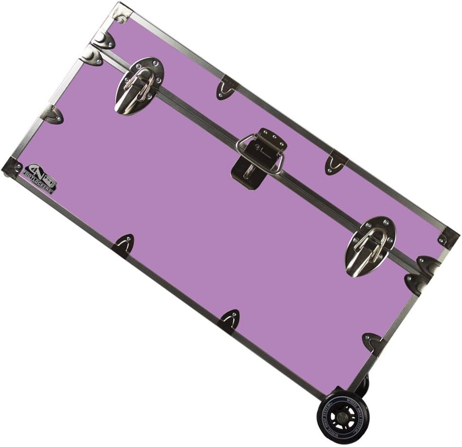 C&N Footlockers College Dorm Room & Summer Camp Lockable Trunk Footlocker with Wheels - Undergrad Trunk Available in 20 Colors