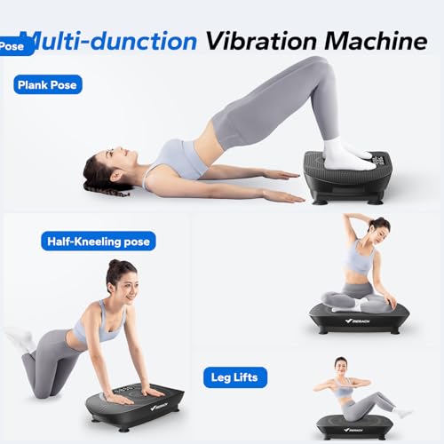 MERACH Vibration Plate Exercise Machine, Whole Body Workout Equipment for Women, Bluetooth and Silicone Pedal, Vibration Plate with Auto Mode