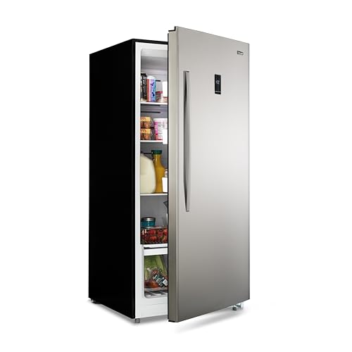 Newair 13.8 cu. ft. Upright Freezer, Fridge Freezer Convertible, Garage Ready Refrigerator, Frost Free Freezer with Door Alarm, Stand up Deep Freezer