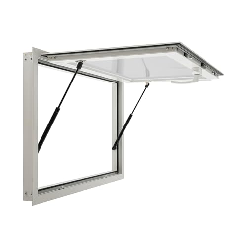 Concession Window, 36" x 36" Aluminum Alloy Food Truck Service Window with 4 Screen Windows & Awning Door & Drag Hook