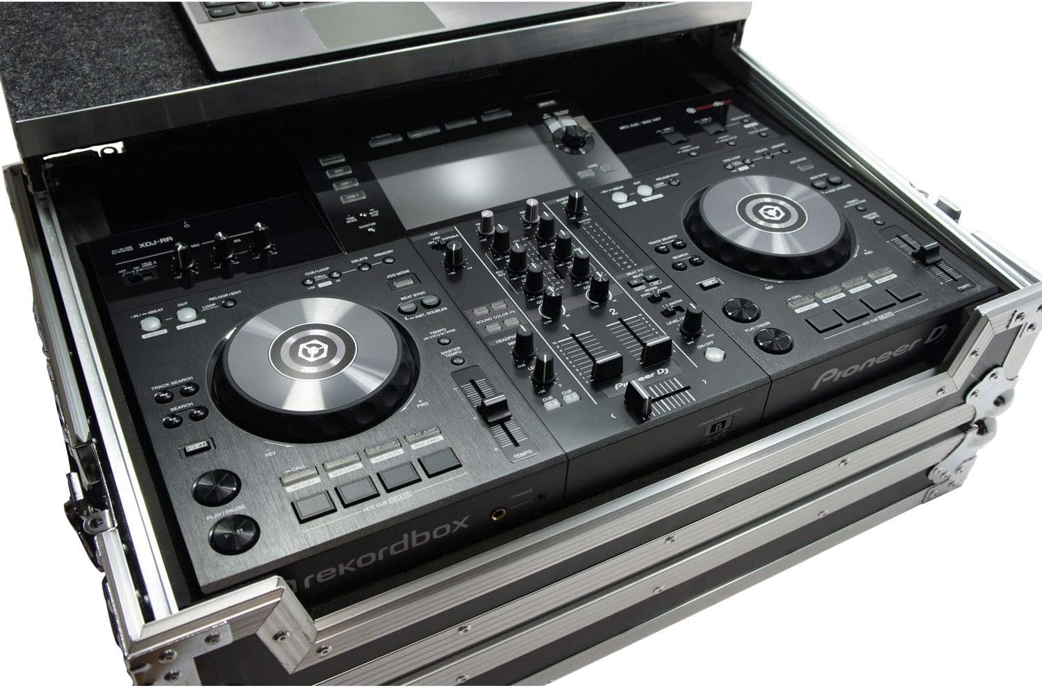 Harmony HCXDJRRLT Flight Angle Glide Laptop Stand DJ 1U Rack Case Compatible with Pioneer XDJ-RR