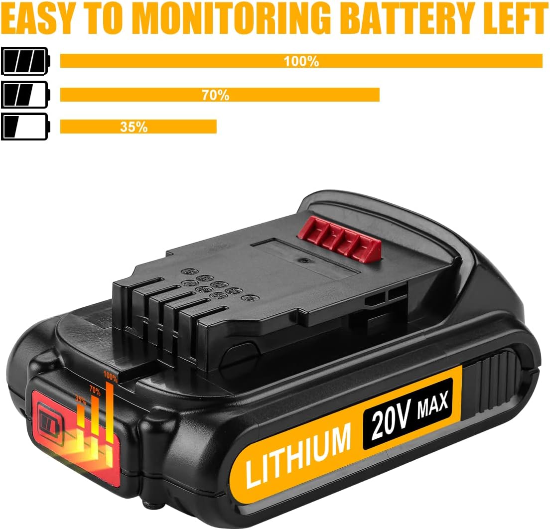 Energup 2Pack 20Volt Replacement Dewalt 20V Lithium Battery Charger Kit + DCB118 DCB112 Dewalt Battery Charger for Dewalt 20V Max XR 20V Battery