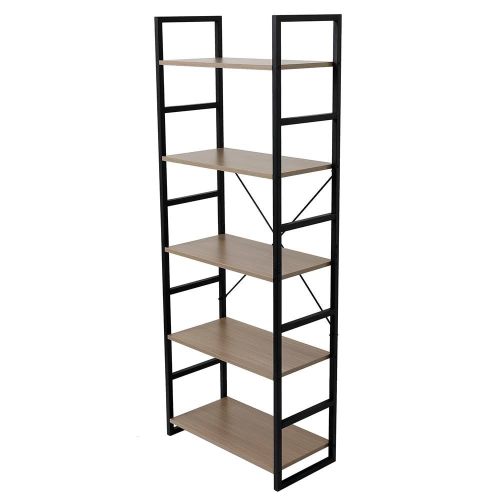 4 / 5 Tier Bookcase Shelf Storage Organizer Wood and Metal Bookshelf - 4 Tier