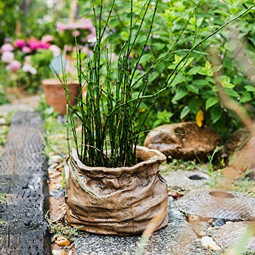 WJFMZS Plant Planter, Burlap Bag Flower Pot Concrete Vase for Indoor Outdoor, 4 Size